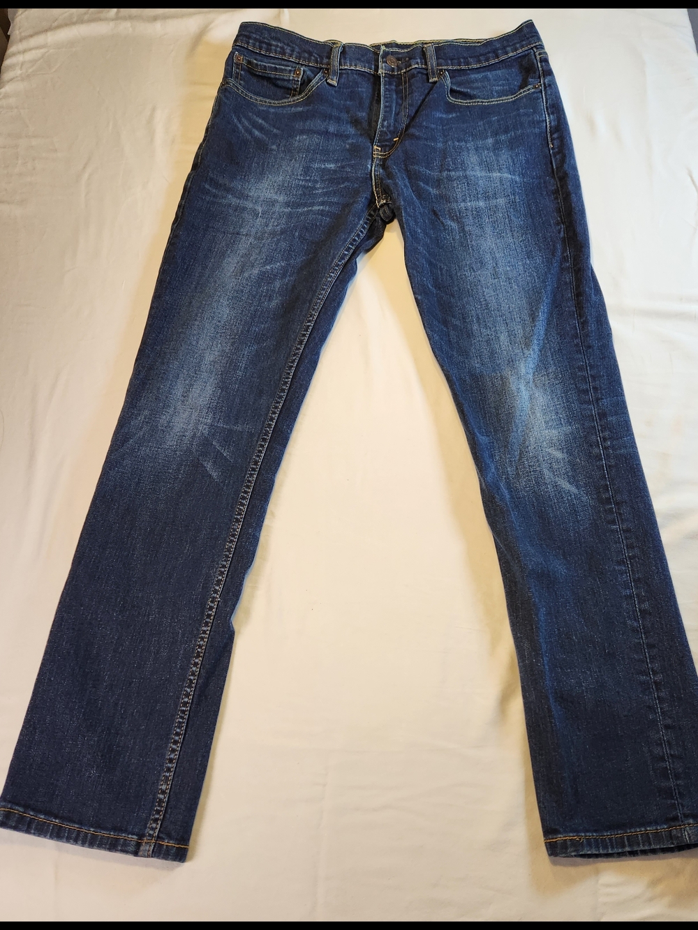 Levi's 511 Straight Slim Blue Denim Medium Wash Regular Fit Size 34 Men's Jeans